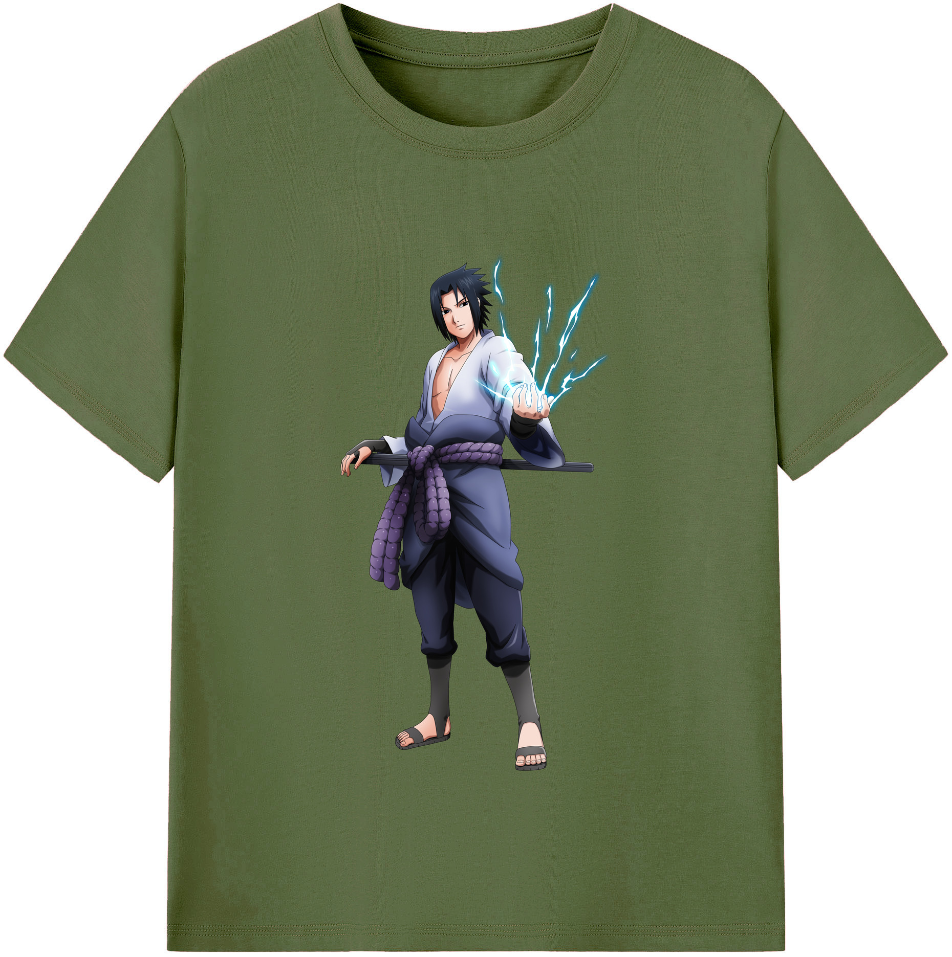 （画像用） NARUTO -ナルト- うちは サスケ Uchiha Sasuke 綿100％半袖Tシャツ（フロントプリント）